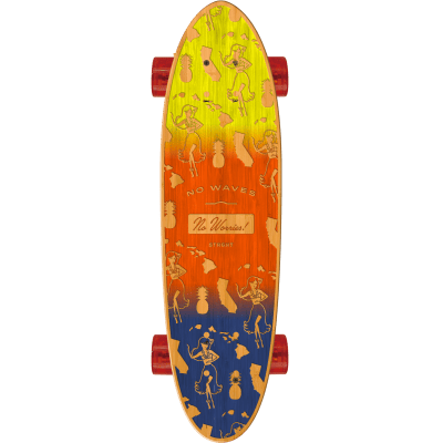 Classic Cruiser Skateboard in Bamboo - Hula Love Design