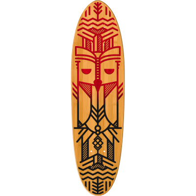 Classic Cruiser Skateboard in Bamboo - Owl Design - (Deck Only)