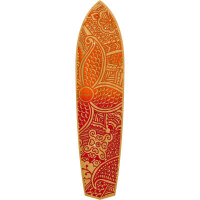 Diamond Tail Cruiser Skateboard in Bamboo - Kiana Design (Deck Only)