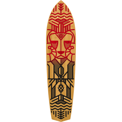 Diamond Tail Cruiser Skateboard in Bamboo - Ram Design (Deck Only)