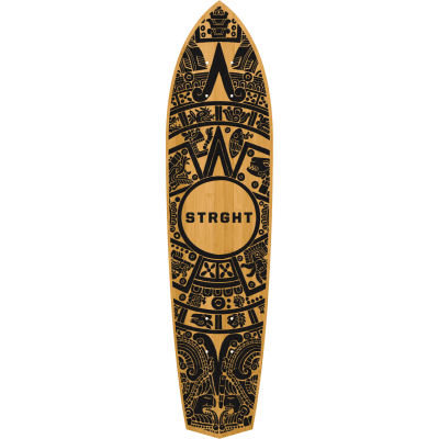 Diamond Tail Cruiser Skateboard in Bamboo - Warrior Calendar Design (Deck Only)
