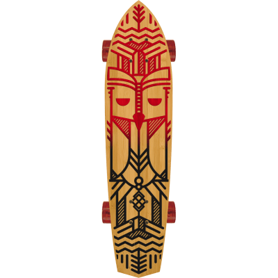 Diamond Tail Cruiser Skateboard in Bamboo - Owl Design