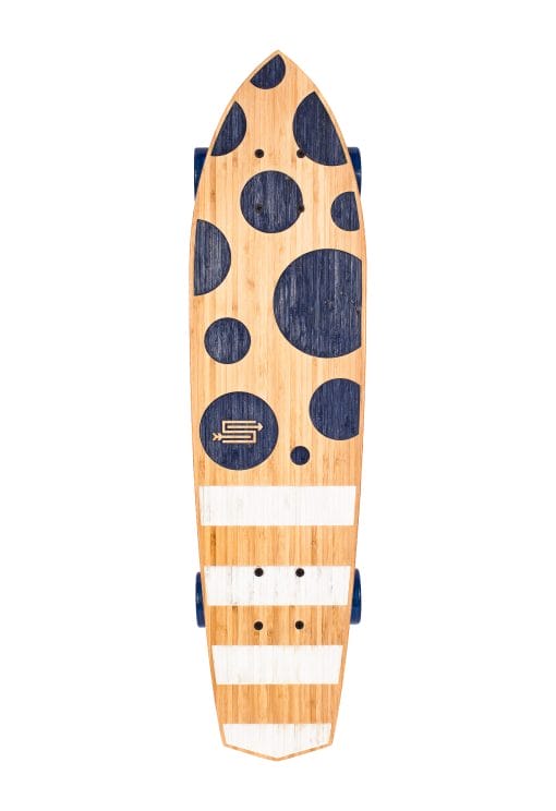 Diamond Tail Cruiser Skateboard in Bamboo - New Moon In Navy and White