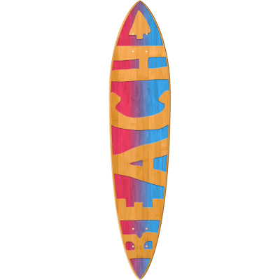Pin Tail Cruiser Skateboard in Bamboo - Beach Cruiser Design - (Deck Only)