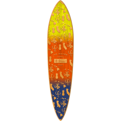 Pin Tail Cruiser Skateboard in Bamboo - Hula Love Design - (Deck Only)