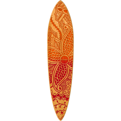 Pin Tail Cruiser Skateboard in Bamboo - Kiana Design (Deck Only)