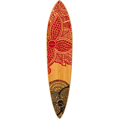 Pin Tail Cruiser Skateboard in Bamboo - Pua Design (Deck Only)