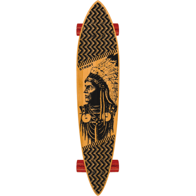 Pin Tail Cruiser Skateboard in Bamboo - Skates With Wolves Design